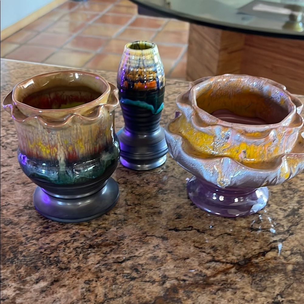 Peter Shire Multicolor Ceramic Vases